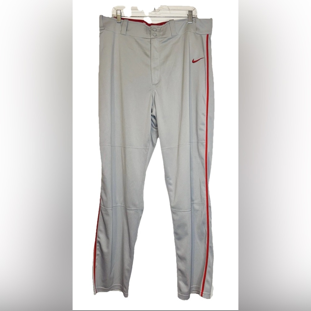 Nike Swingman‎ Baseball Pants Men’s Size XXL Light Gray Red Big & Tall Athletic